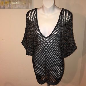 Express metallic grey sweater top.